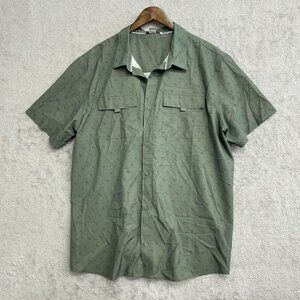NWOT Voyager Men's XXL Green Short Sleeve Button-Up Shirt Outdoor Fishing